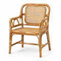 Rattansessel mit Armlehnen in Natur, 65 × 65 × 90 cm, Boho-Stil