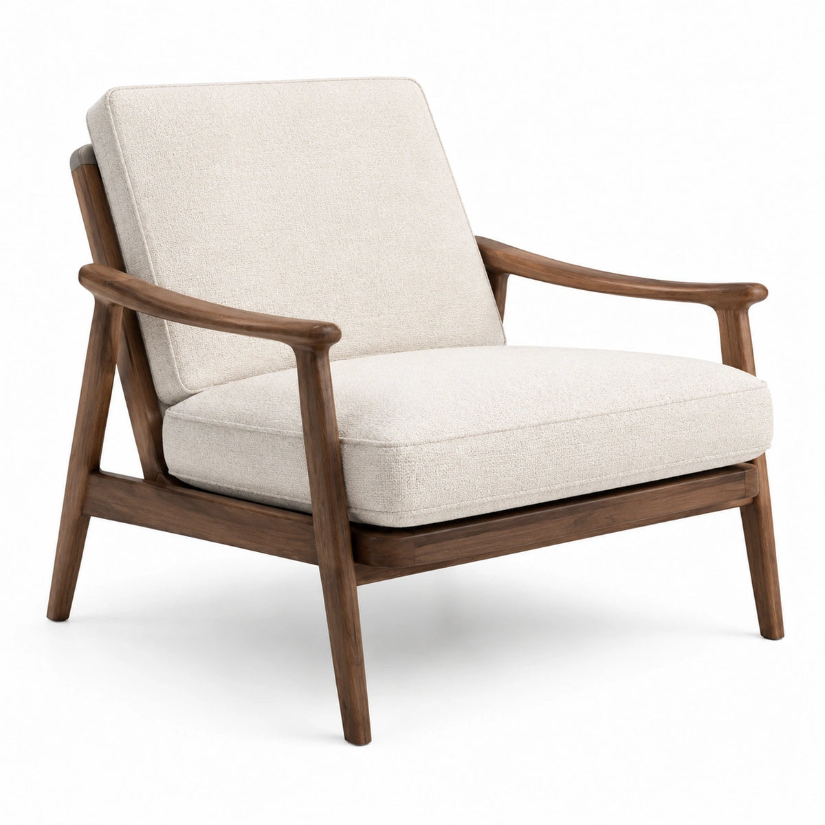 Sessel im Mid-Century-Stil, 78 × 78 × 88 cm, Beige/Braun