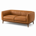 2-Sitzer-Sofa im Retro-Stil, 180 x 85 x 78 cm, Cognacbraun/Dunkelbraun