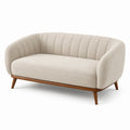 Retro-Zweisitzer-Sofa, Creme/Braun, 170 × 80 × 78 cm