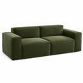 2-Sitzer-Sofa 210 x 95 x 78 cm, Olivgrün, Samtoptik, modernes Lounge-Design