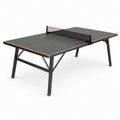 Tischtennistisch für Innenräume, 274 × 152 × 76 cm, Schwarz/Orange, Holzwerkstoff und Stahl