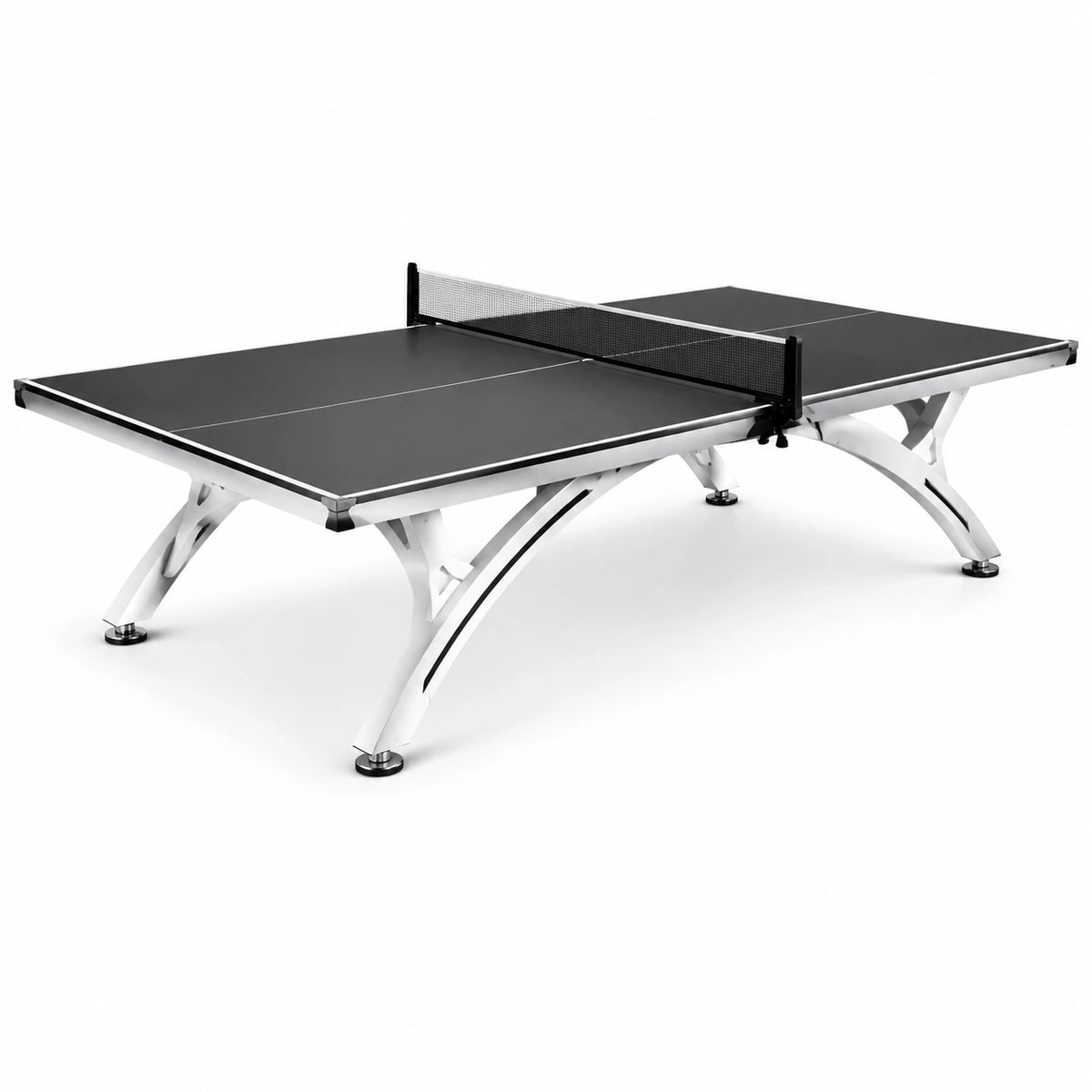 Tischtennisplatte für Innenbereiche mit Netz, 274 × 152,5 × 76 cm, Schwarz/Silber