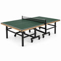 Klappbare Tischtennisplatte 274 x 152,5 x 76 cm mit Netz und Rollen, Grün/Schwarz/Naturholz