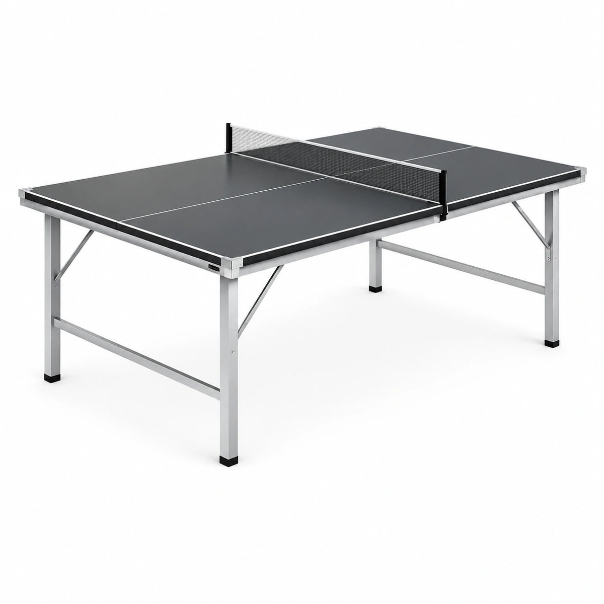 Klappbarer Tischtennistisch aus MDF und Stahl, 274 × 152,5 × 76 cm, Schwarz/Silber