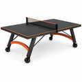 Klappbarer Tischtennistisch für Innenräume, 274 x 152,5 x 76 cm, Schwarz/Orange