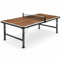 Tischtennistisch mit Netz, Holzdekor Braun/Schwarz/Weiß, 274 × 152,5 × 76 cm