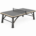 Tischtennisplatte 274 × 152,5 × 76 cm mit Netz, Stahlgestell in Schwarz und Hellbraun