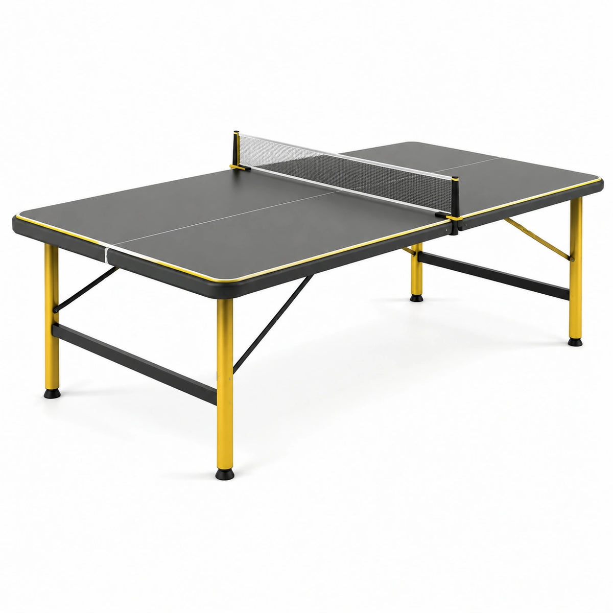 Tischtennisplatte mit Netz, 274 × 152,5 × 76 cm, Schwarz/Gelb
